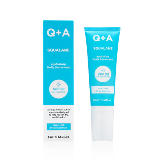 Crème solaire quotidienne hydratante Squalane SPF 50 - Q+A